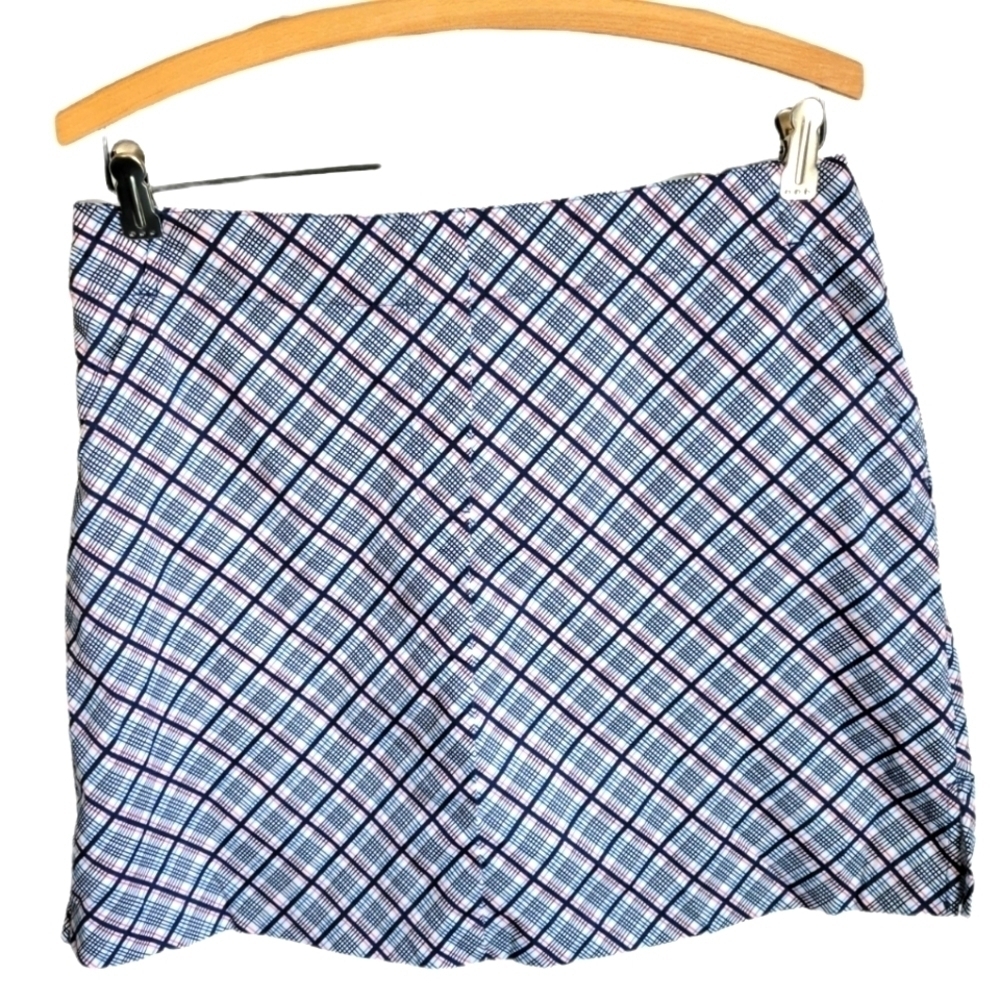 Lady Hagen Chic Plaid Golf Skort with built-in shorts, size 8